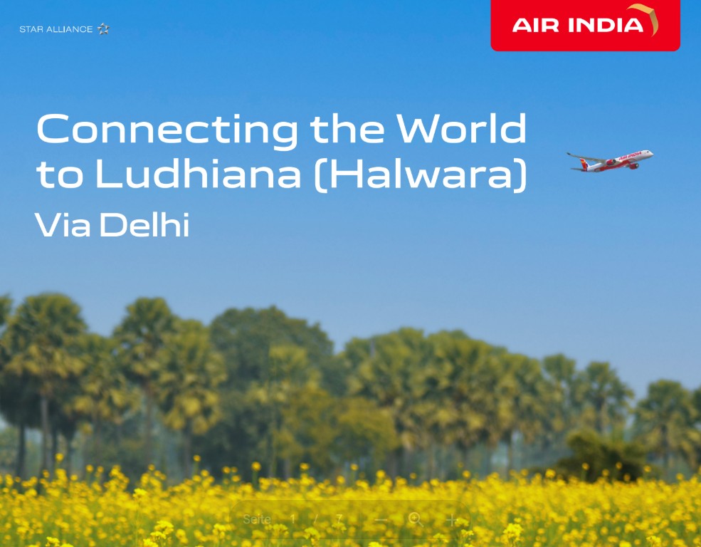 **Neu**Air India fliegt nach Halwara (Ludhiana)